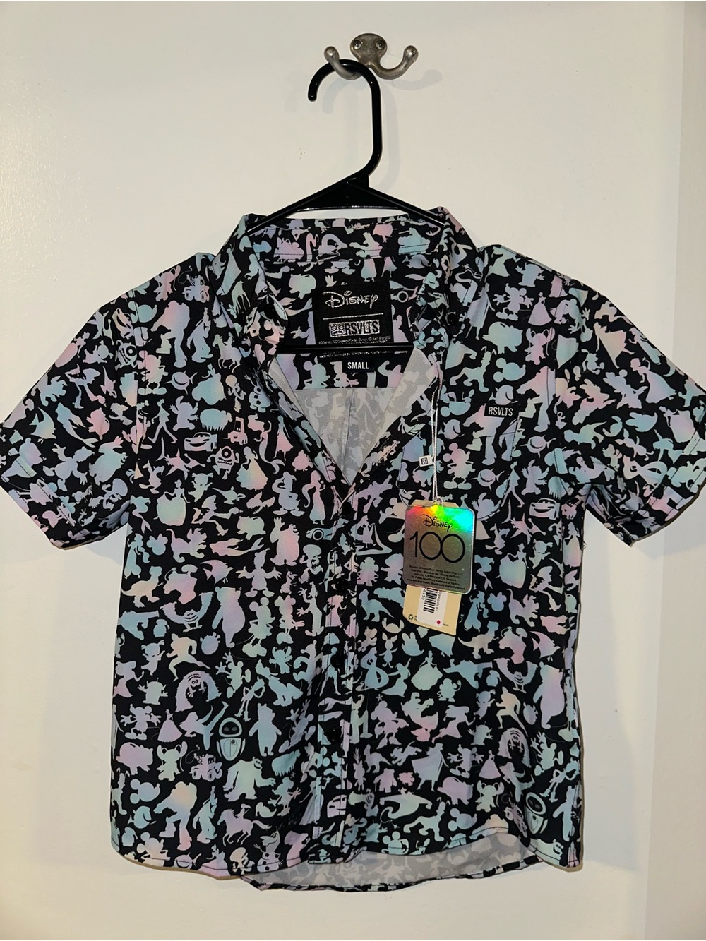 RSVLTS x Disney100 Pastel Pals KUNUFLEX Button-Up Shirt Youth Small NWT
